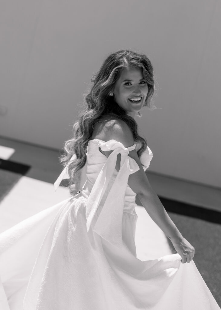 Grace Manor Bridal Portraits of Kayla in front of the venue