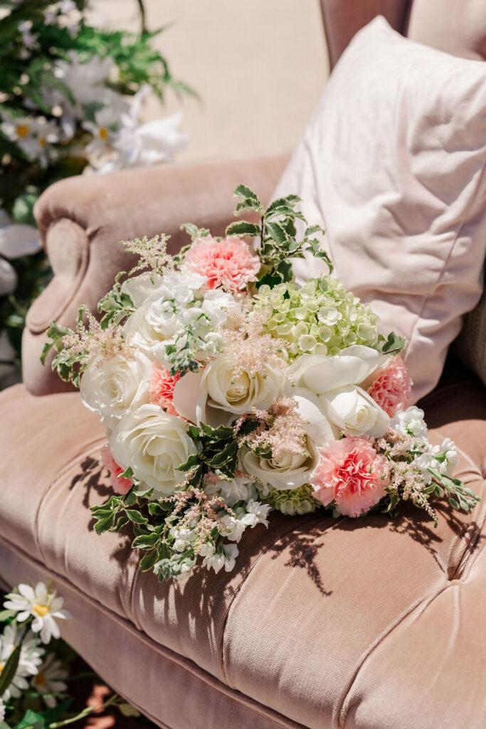 Bridal Bouquet in pink and white at Grace Manor Events in Dallas